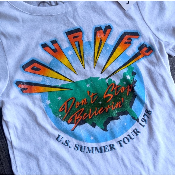 NWT CHASER REVOLVE JOURNEY DON’T STOP BELIEVING SHORT SLEEVE T SHIRT 
SIZE S - Picture 1 of 3